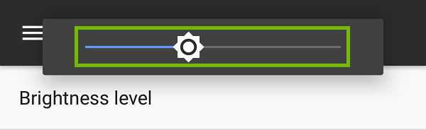 Brightness slider.