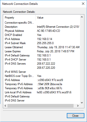 Details Window. Screenshot