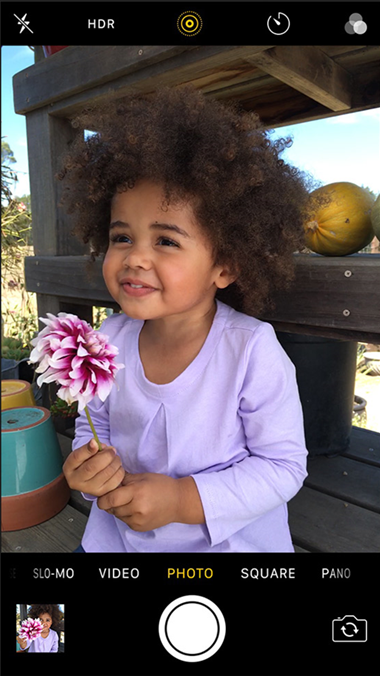 iOS device with camera open