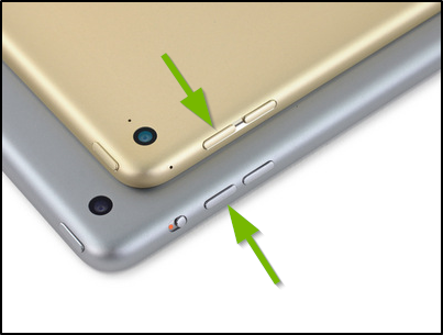 iOS devices with Volume Up buttons highlighted.