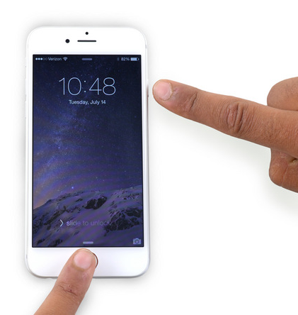 A smartphone being turned off