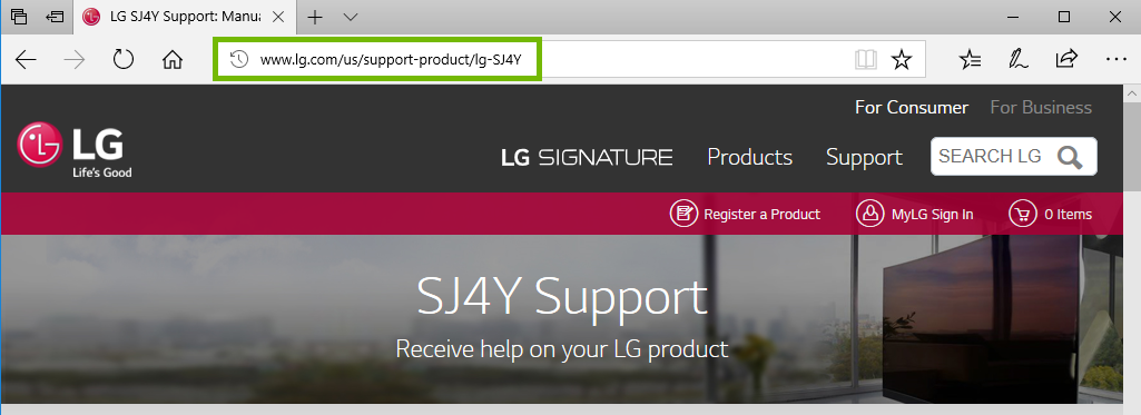 Browser with address bar highlighted.