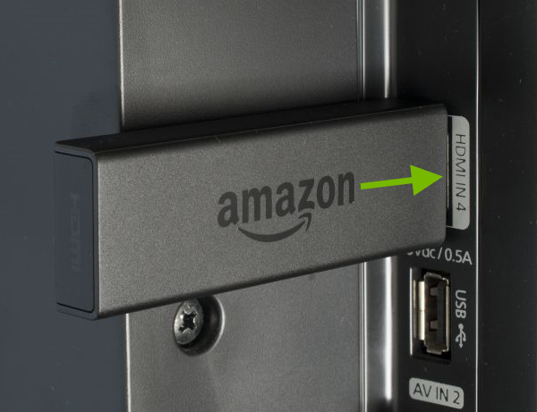 Fire TV Stick connected to TV.