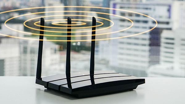 Router emitting wireless signals.