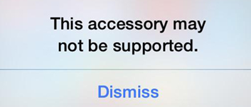 iOS this accessory may not be supported pop up