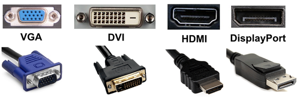Diplay socket and plug types.