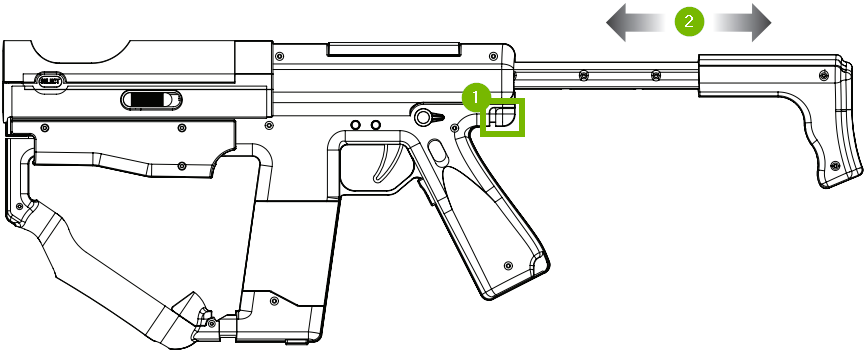 Stock length adjustments. Diagram.