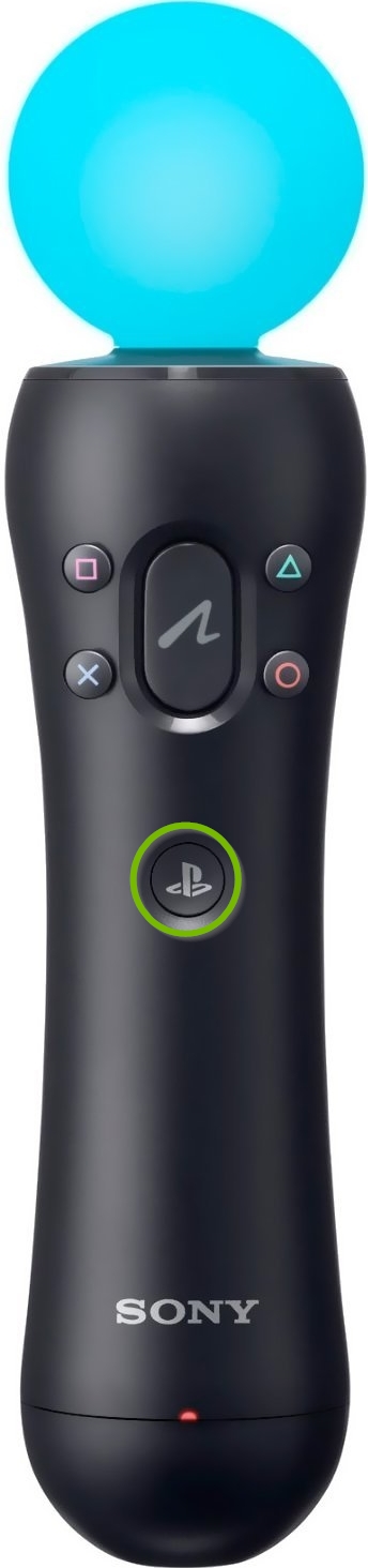 PS move controller with PS button highlighted.