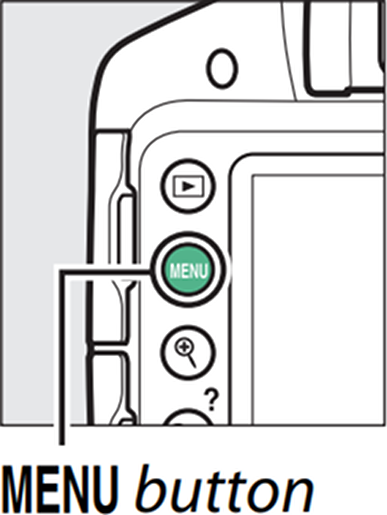 Camera with Menu button highlighted.