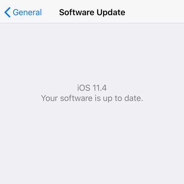 iOS Software update menu displaying update status.