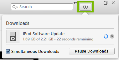 Download progress. Screenshot.