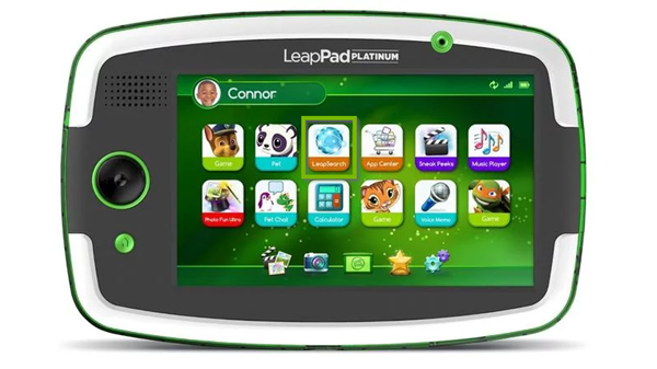LeapPad Platinum's home screen highlighting the LeapSearch app.