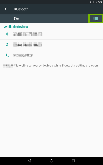 Bluetooth screen on Android