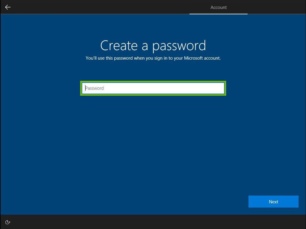 Password field highlighted
