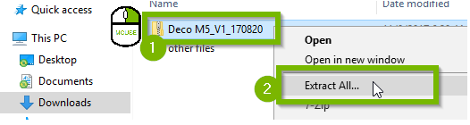 Explorer window showing zip extraction.