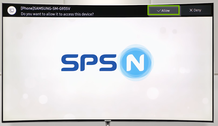 Samsung tv showing allow selected