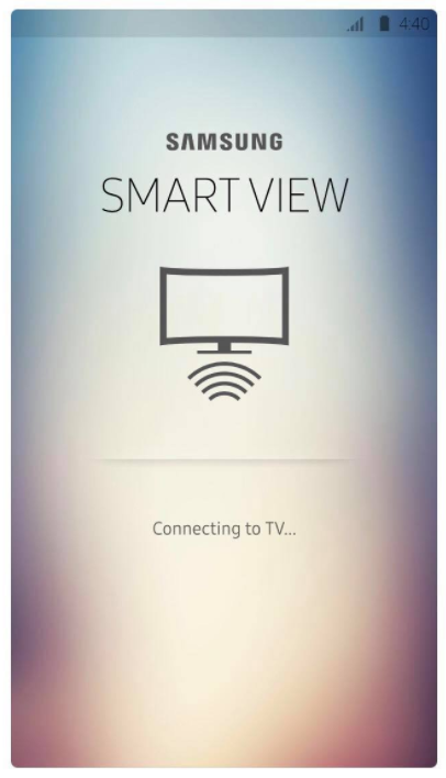 Samsung Smart View App connecting page