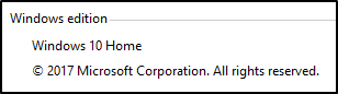 Windows 10 Home edition.