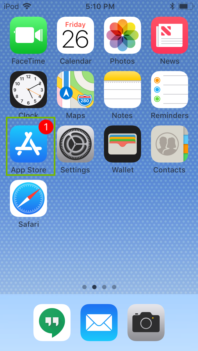 iOS screen with app icon highlighted