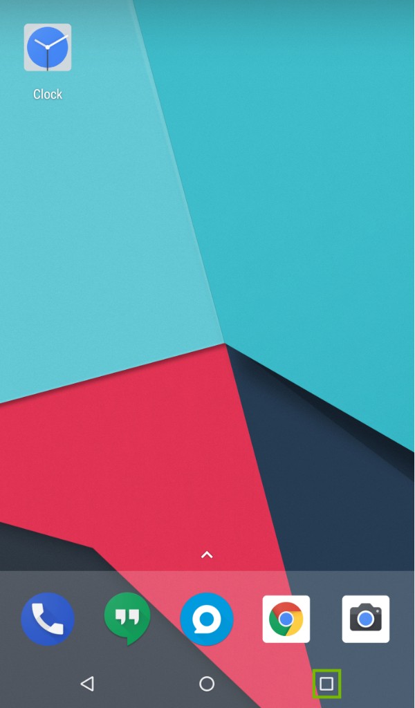 Home screen with the App Drawer button highlighted