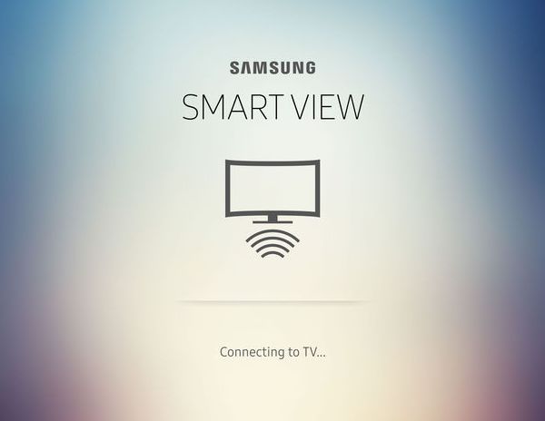Samsung Smart View app connecting to TV.