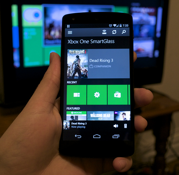 Smartphone running Xbox One SmartGlass.