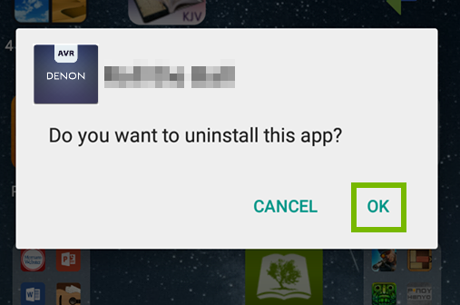 Android uninstall confirmation