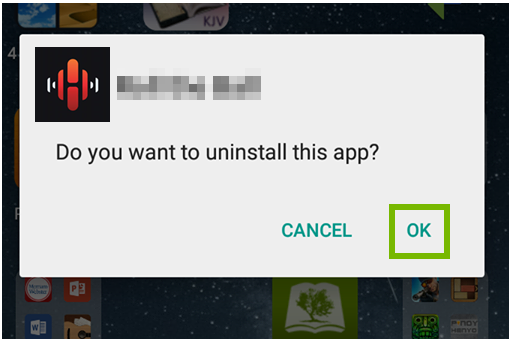 Android uninstall confirmation