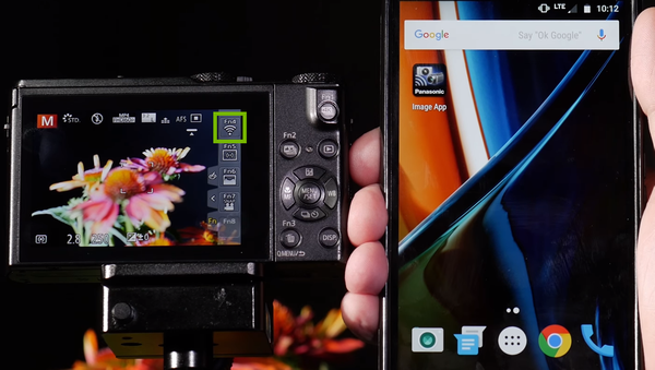 Wi-Fi option highlighted on camera screen.