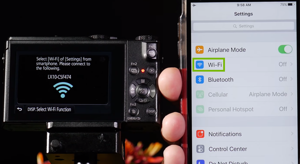Wi-Fi option highlighted on phone screen.