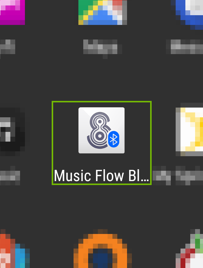 screenshot of android app iconds with music flow bluetooth highlighted