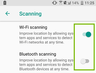 Turning off scanning
