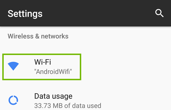 Settings with Wi-Fi highlighted.