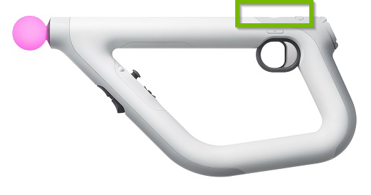 Aim controller with top PS button highlighted.