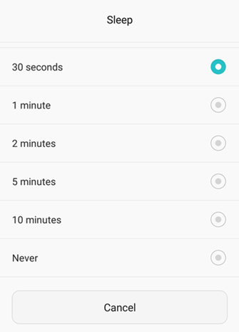 Picking a screen time out time