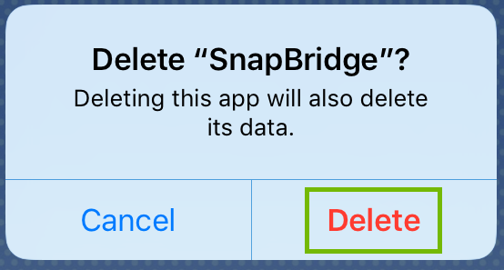 Delete dialog with Delete highlighted.