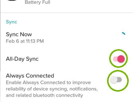 All day sync and always connected. Screenshot