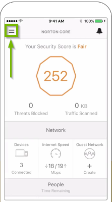 phone with menu icon highlighted