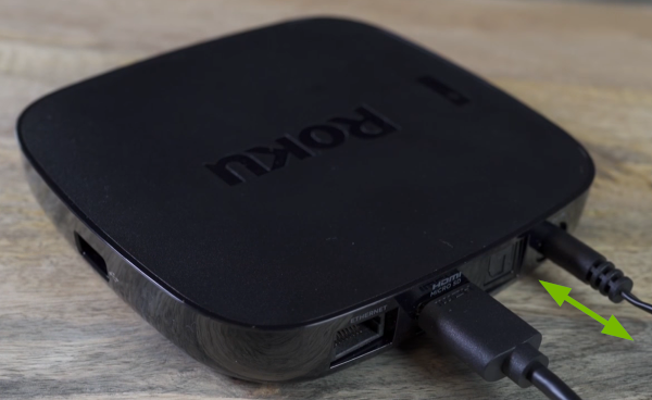 Unplug and replug power adapter in Roku device.