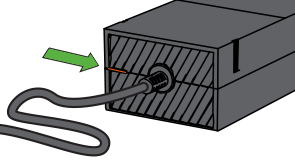 Indicator light on power supply pointed out.