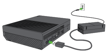 Power cables being unplugged from Xbox One power supply.