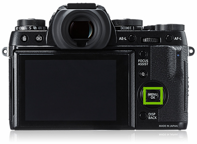 camera with menu button highlighted