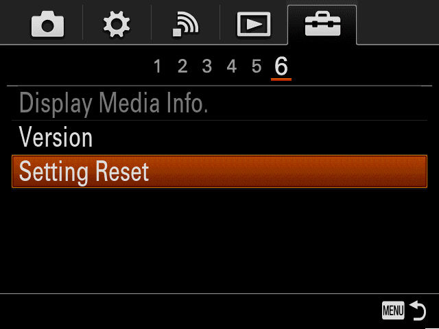 Camera screen with highlighted option