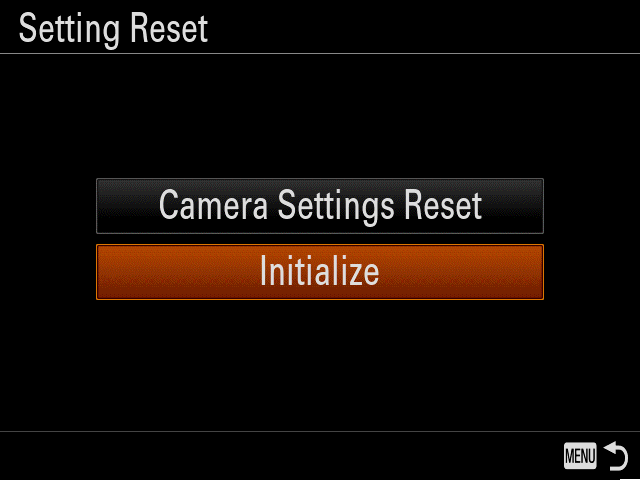 Camera screen with highlighted button