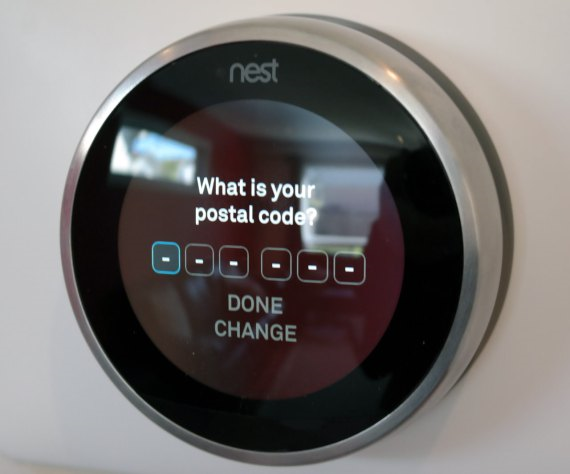 Nest thermostat asking for postal code