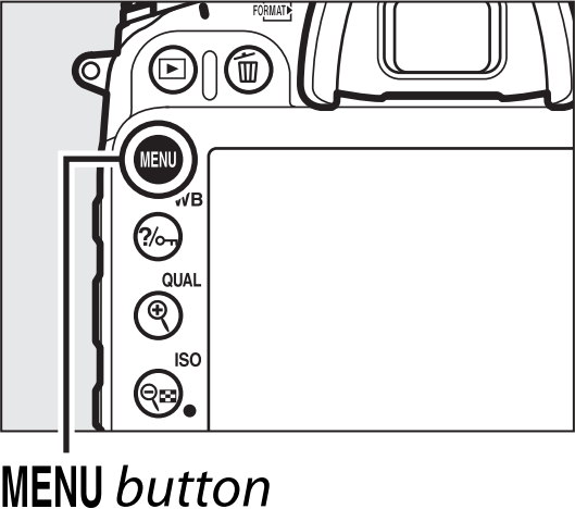 Camera with menu button highlighted.