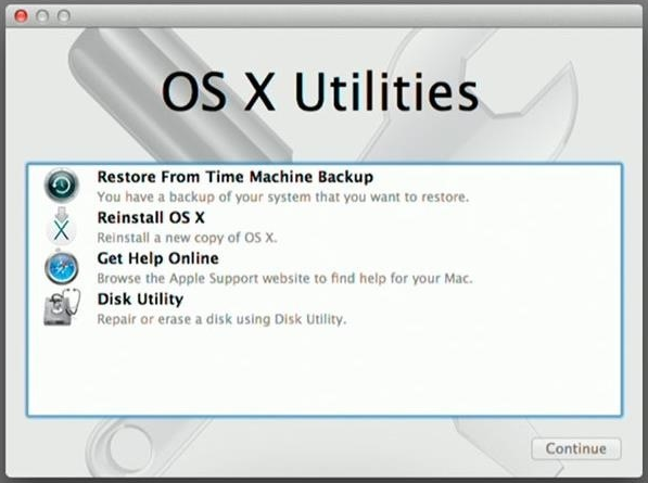 macOS Utilities. Screenshot.