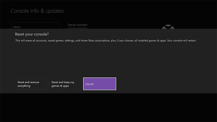 Reset console prompt. Screenshot.