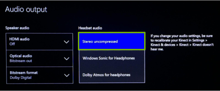 Stereo uncompressed. Screenshot.