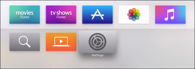 Apple TV home screen.